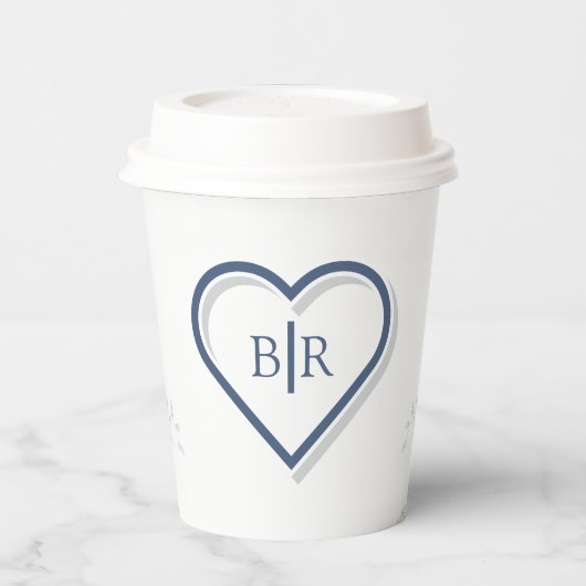 Elegante Hochzeit mit Blumen Pappbecher (Links)