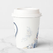 Elegante Hochzeit mit Blumen Pappbecher (Rückseite)