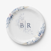 Elegante Hochzeit mit Blumen Pappteller (Vorderseite)