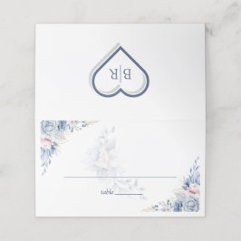 Elegante Hochzeit mit Blumen Platzkarte