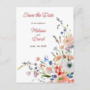 Elegante Hochzeit mit Blumen Postkarte