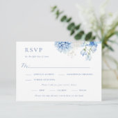Elegante Hochzeit mit Blumen RSVP Karte (Stehend Vorderseite)