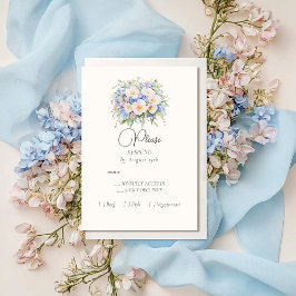 Elegante Hochzeit mit Blumen RSVP Karte
