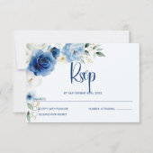 Elegante Hochzeit mit Blumen RSVP Karte (Vorderseite)