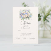 Elegante Hochzeit mit Blumen RSVP Karte (Stehend Vorderseite)