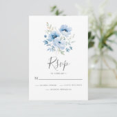 Elegante Hochzeit mit Blumen RSVP Karte (Stehend Vorderseite)