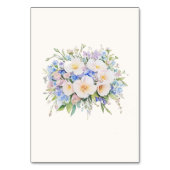 Elegante Hochzeit mit Blumen Tischnummer (Rückseite)