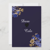 Elegante Hochzeit mit Blumen und Braun Einladung (Rückseite)