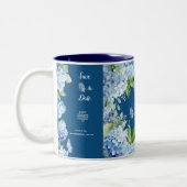 Elegante Hochzeit mit Blumen Zweifarbige Tasse (Links)