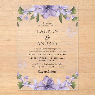 Elegante Hochzeit mit Blush-Blumen im modernen Sti Acryleinladungen