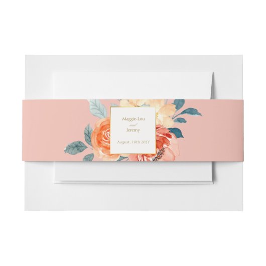 Elegante Hochzeit mit Blush Einladungsbanderole (Vorderseite Beispiel)