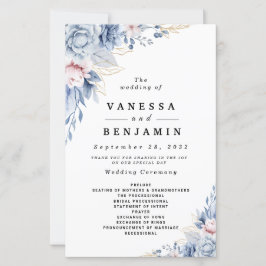 Elegante Hochzeit mit Blütenblumen und Blütenblätt