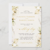 Elegante Hochzeit mit boho pampas Einladung (Vorderseite)