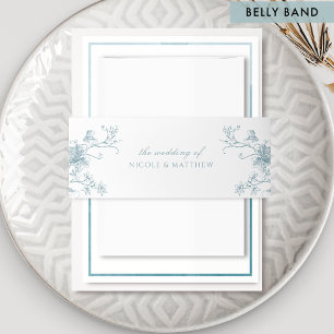 Elegante Hochzeit mit botanischem Blumenglas Einladungsbanderole