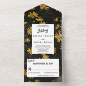 Elegante Hochzeit mit Botanischer Sonnenblume All In One Einladung (Innen Boden)