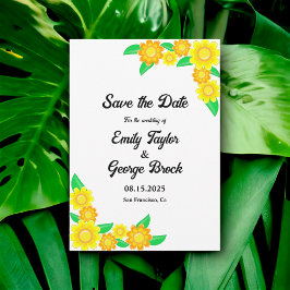 Elegante Hochzeit mit Botanischer Sonnenblume Save The Date
