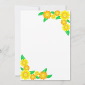 Elegante Hochzeit mit Botanischer Sonnenblume Save The Date (Rückseite)