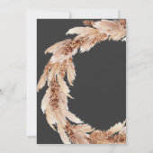 Elegante Hochzeit mit braunem Pampasgras Einladung (Rückseite)