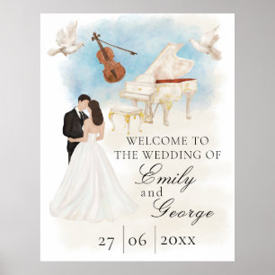 Elegante Hochzeit mit Braut & Bräutigam  Piano   G Poster