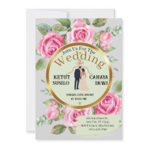 Elegante Hochzeit mit Braut und Bräutigam in Rose