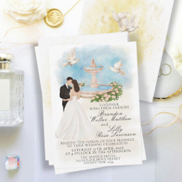 Elegante Hochzeit mit Braut und Duft Einladung