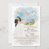 Elegante Hochzeit mit Braut und Duft Einladung (Vorderseite)