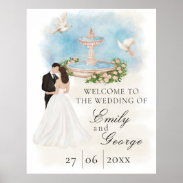 Elegante Hochzeit mit Braut und Duft Poster