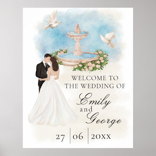 Elegante Hochzeit mit Braut und Duft Poster (Vorne)