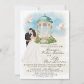 Elegante Hochzeit mit Braut und Gazebo Einladung (Vorderseite)