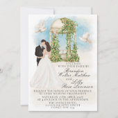 Elegante Hochzeit mit Braut und Gazebo Einladung (Vorderseite)