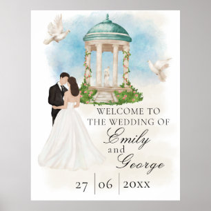 Elegante Hochzeit mit Braut und Gazebo Poster