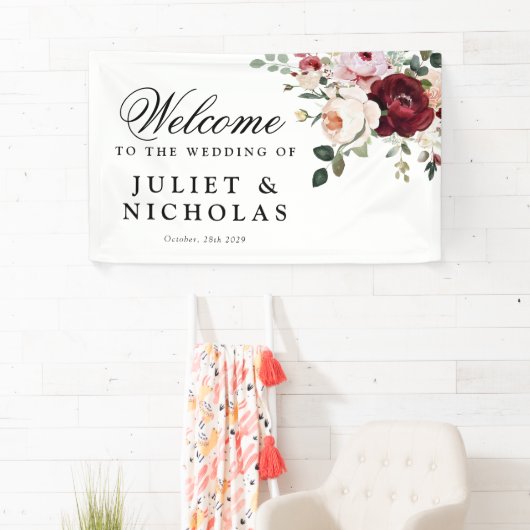 Elegante Hochzeit mit Burgund und Blush Banner (Insitu)