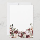 Elegante Hochzeit mit Burgund und Blush Einladung (Rückseite)