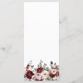 Elegante Hochzeit mit Burgund und Blush Menükarte (Rückseite)