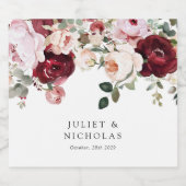 Elegante Hochzeit mit Burgund und Blush Schaumweinetikett (Einzelnes Label)