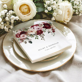 Elegante Hochzeit mit Burgund und Blush Serviette