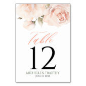 Elegante Hochzeit mit Burgundy Blush Tischnummer (Rückseite)