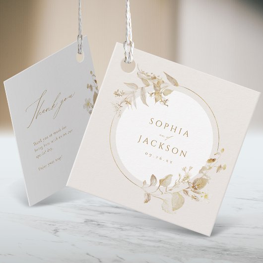 Elegante Hochzeit mit dem Botanischen Garten Gold Geschenkanhänger