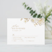 Elegante Hochzeit mit dem Botanischen Garten Gold RSVP Karte (Stehend Vorderseite)