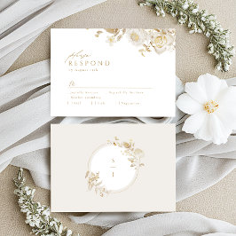 Elegante Hochzeit mit dem Botanischen Garten Gold RSVP Karte