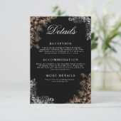 Elegante Hochzeit mit dunklen Blumen  Begleitkarte (Stehend Vorderseite)