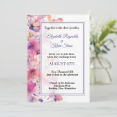 Elegante Hochzeit mit Flora Einladung (Stehend Vorderseite)