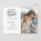 Elegante Hochzeit mit Flora Save the Date Ankündigungspostkarte (Vorderseite)