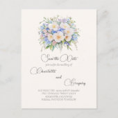Elegante Hochzeit mit Flora Save the Date Ankündigungspostkarte (Vorderseite)
