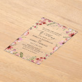 Elegante Hochzeit mit Flora und Fauna Acryleinladungen (Ablage )