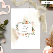 Elegante Hochzeit mit Flora und Terracotta Einladung