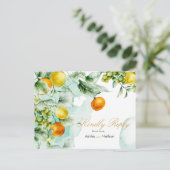 Elegante Hochzeit mit floralen und fruchtigen Wass Postkarte (Stehend Vorderseite)