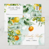 Elegante Hochzeit mit floralen und fruchtigen Wass Postkarte (Vorne/Hinten)