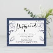 Elegante Hochzeit mit floraler Marine und White Po Einladung (Stehend Vorderseite)