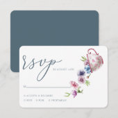 Elegante Hochzeit mit floraler Wasserfarbe Rsvp (Vorne/Hinten)